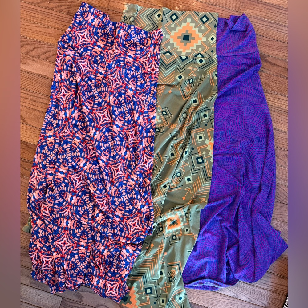 LuLaRoe Vibrant Blue and Orange Fabric
